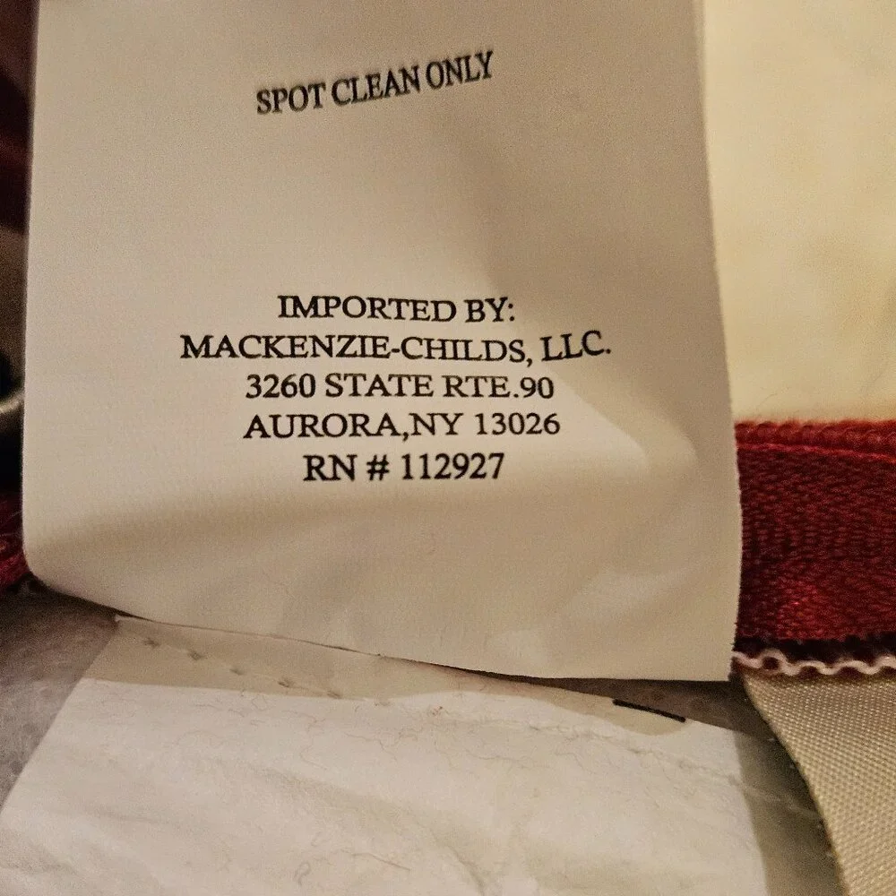 RARE MACKENZIE CHILDS BICYCLE LOVE COURTLY CHECK COTTON THROW ACCENT PILLOW